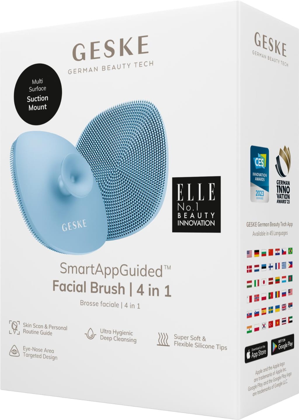 Фото товару: Щітка для обличчя GESKE Facial Brush 4в1 з тримачем aquamarine № 7