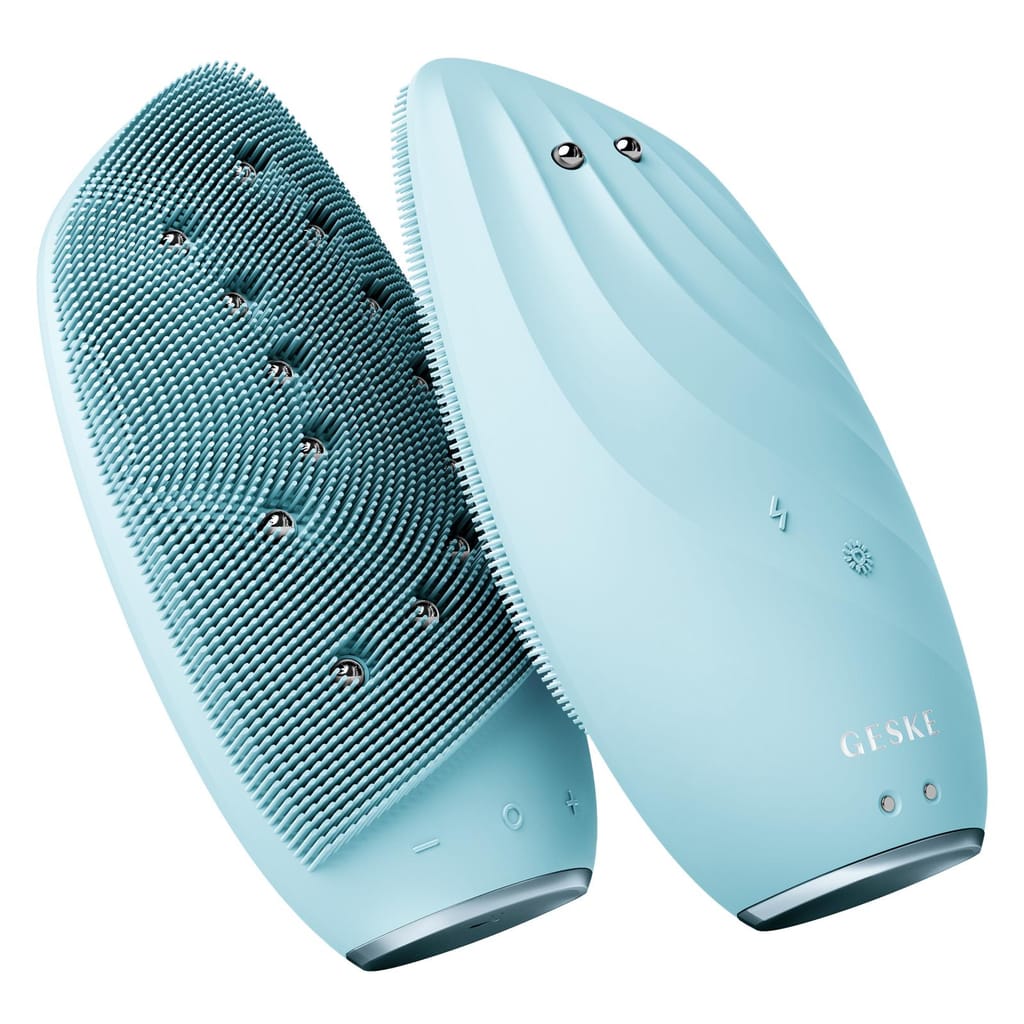 Фото товару: Очищувальна щітка для обличчя GESKE Sonic Thermo Facial Brush&Face-Lifter 8в1 turquoise № 5