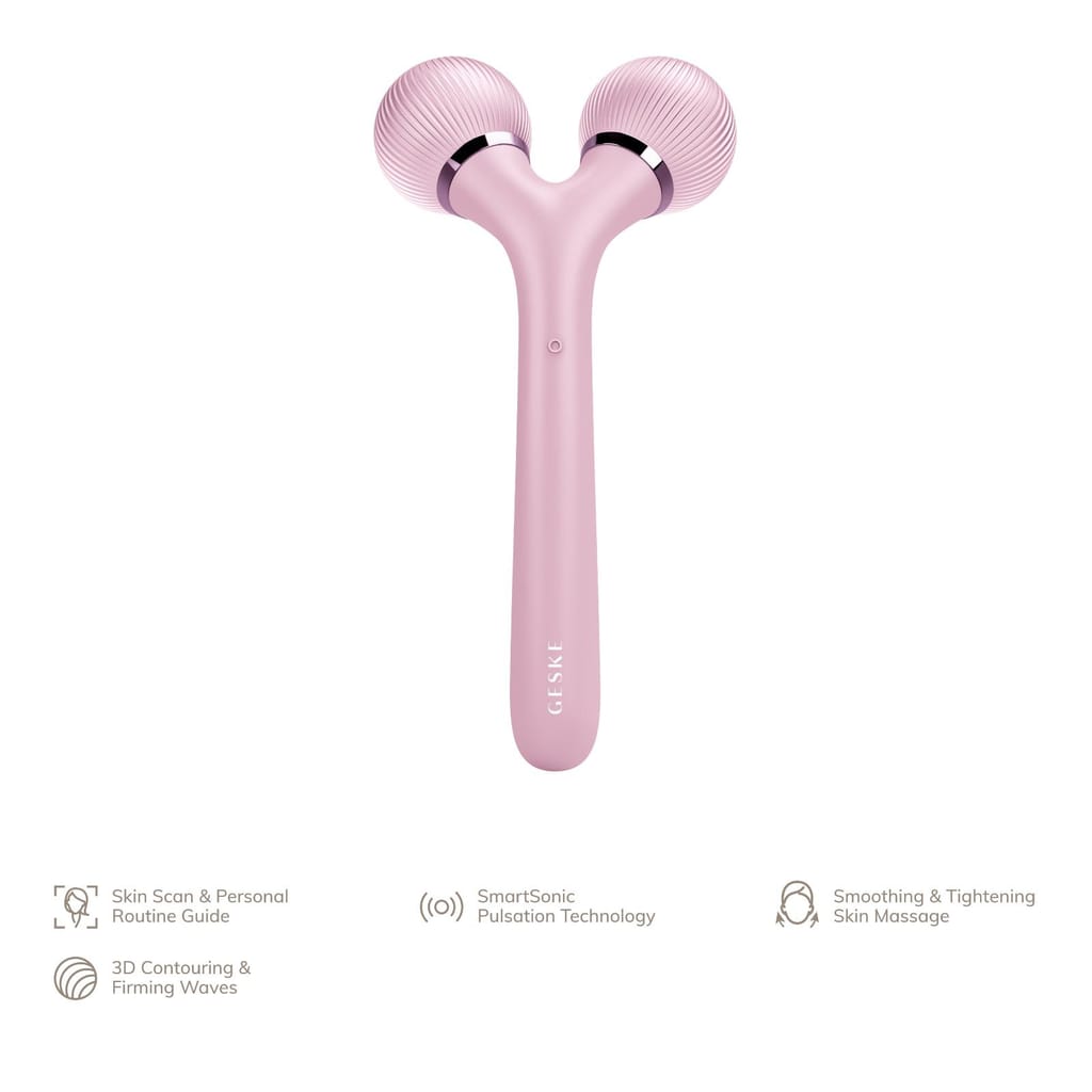 Фото товару: Електронний ультразвуковий ролик для обличчя та тіла GESKE Sonic Facial&Body Roller 4в1 pink № 1