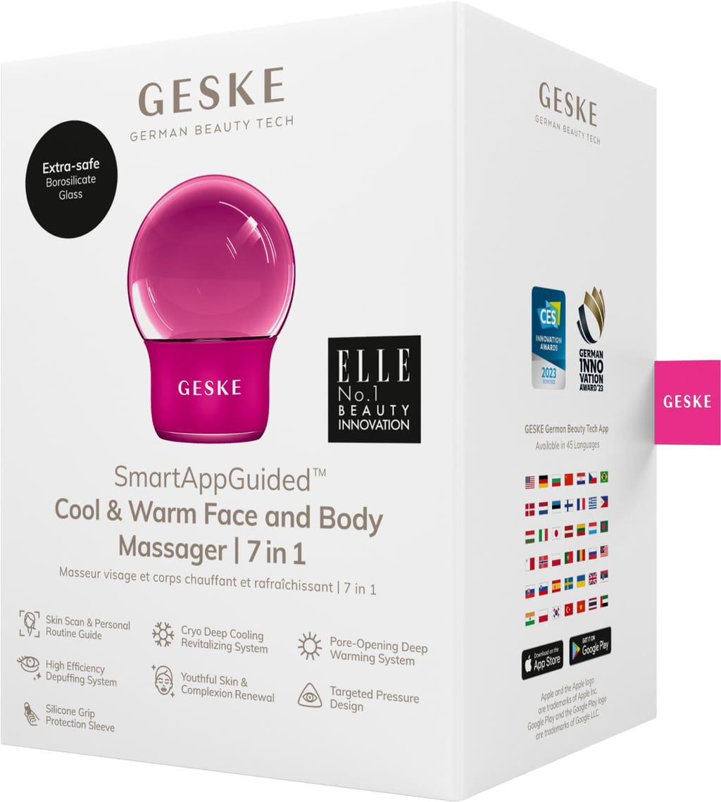 Фото товару: Масажер для обличчя і тіла GESKE Cool&Warm Face and Body Massager 7в1 magenta № 7