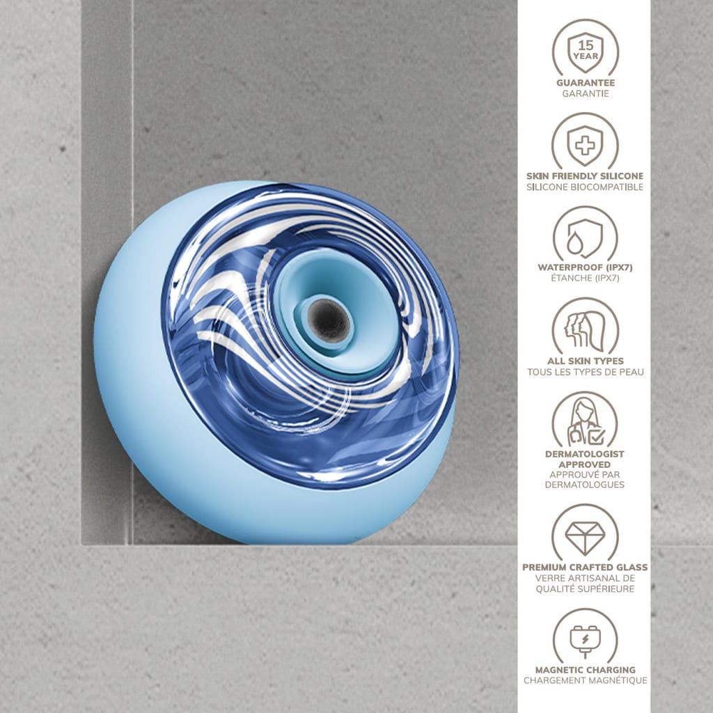 Фото товару: Масажер для обличчя та тіла GESKE Sonic Cool&Warm Face and Body Massager 9в1 aquamarine № 2