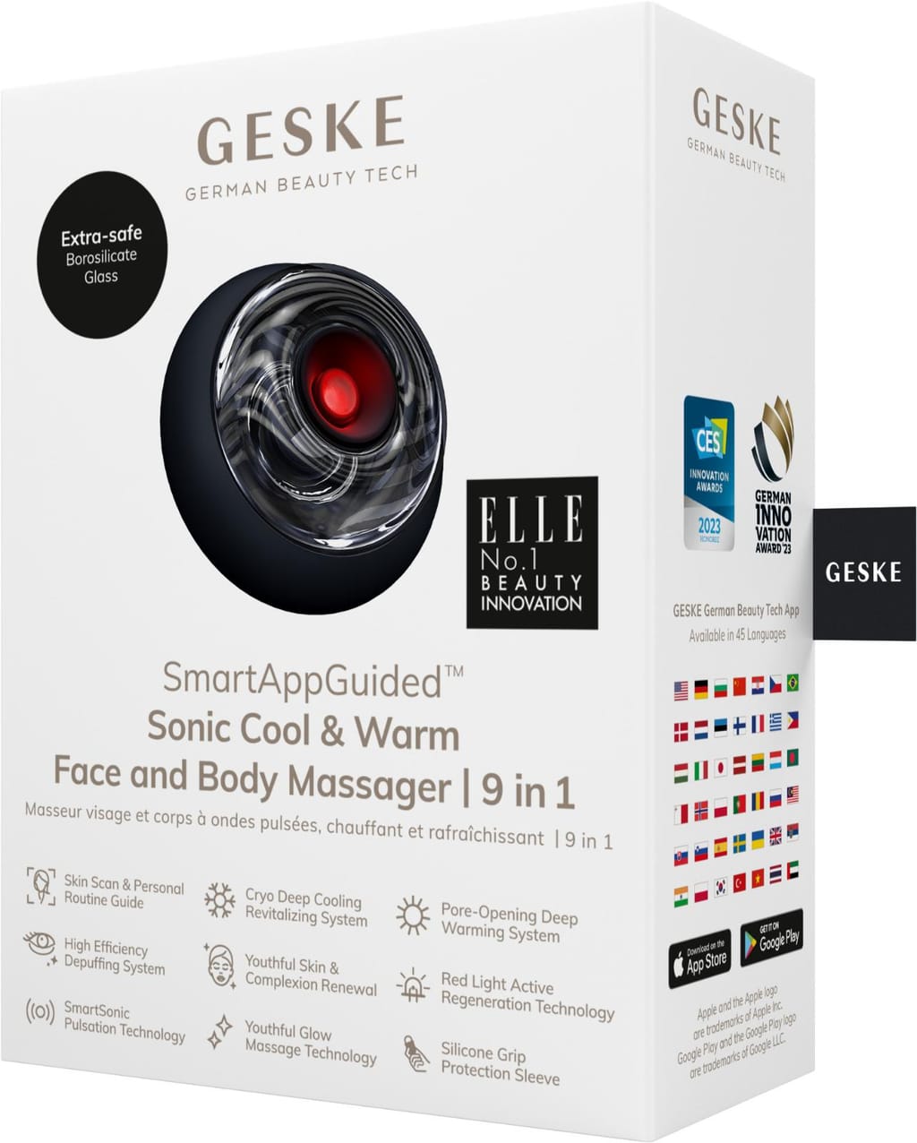 Фото товару: Масажер для обличчя та тіла GESKE Sonic Cool&Warm Face and Body Massager 9в1 black № 7