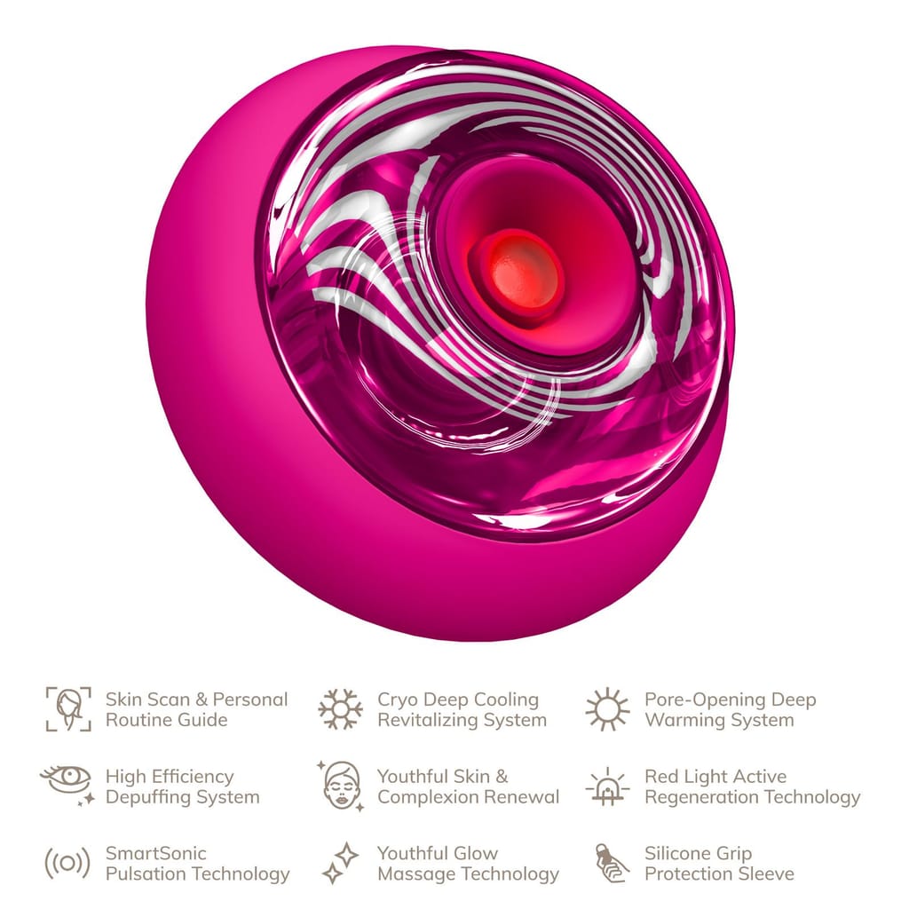 Фото товару: Масажер для обличчя та тіла GESKE Sonic Cool&Warm Face and Body Massager 9в1 magenta № 1