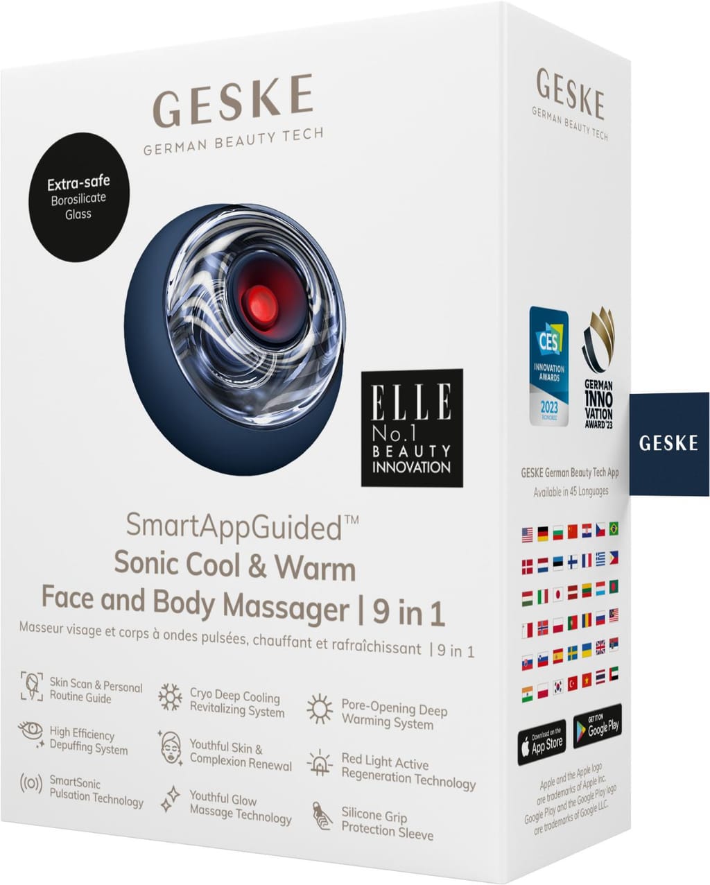 Фото товару: Масажер для обличчя та тіла GESKE Sonic Cool&Warm Face and Body Massager 9в1 midnight № 7