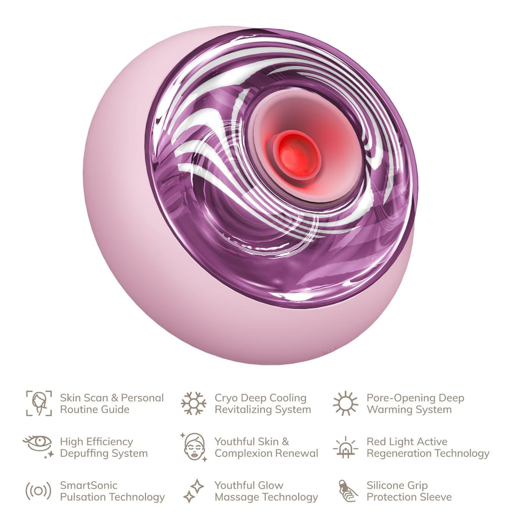 Фото товару: Масажер для обличчя та тіла GESKE Sonic Cool&Warm Face and Body Massager 9в1 pink № 1