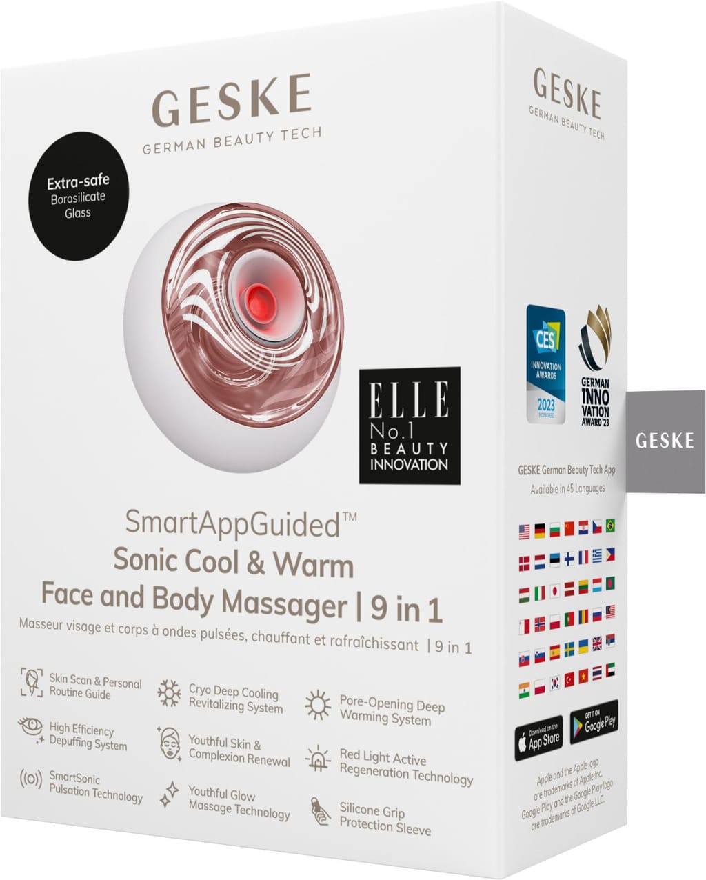 Фото товару: Масажер для обличчя та тіла GESKE Sonic Cool&Warm Face and Body Massager 9в1 starlight № 7