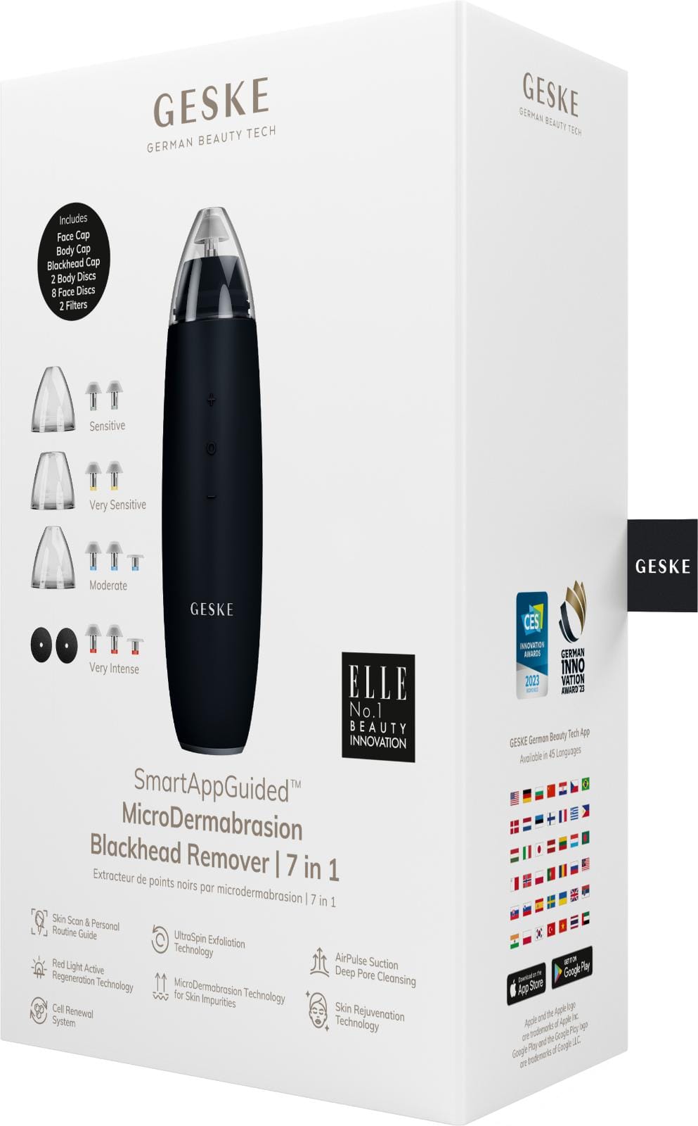 Фото товару: Мікродермабразійний пристрій для видалення чорних цяток GESKE MicroDermabrasion Blackhead Remover 7в1 black № 7