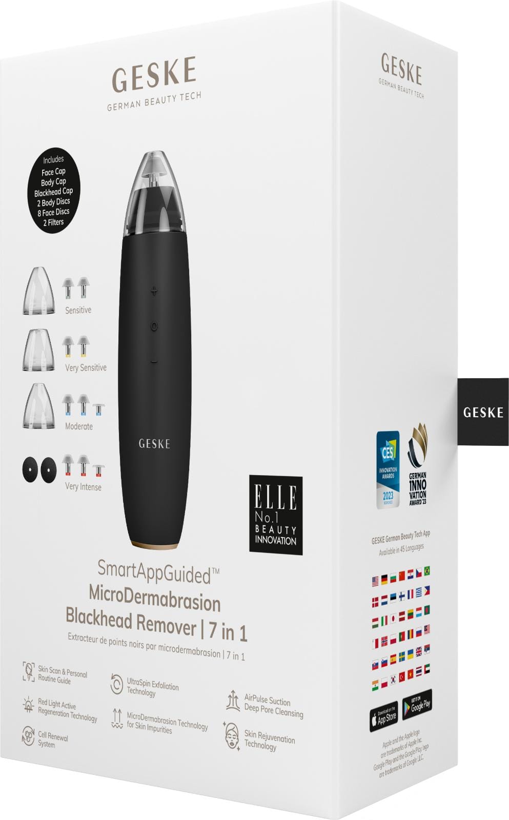 Фото товару: Мікродермабразійний пристрій для видалення чорних цяток GESKE MicroDermabrasion Blackhead Remover 7в1 gray № 7