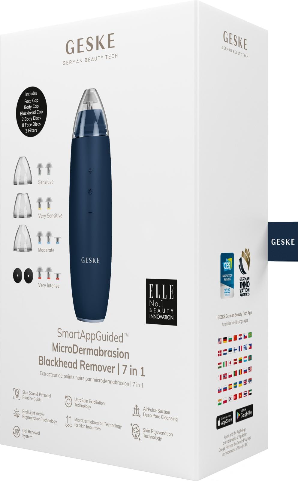 Фото товару: Мікродермабразійний пристрій для видалення чорних цяток GESKE MicroDermabrasion Blackhead Remover 7в1 midnight № 7