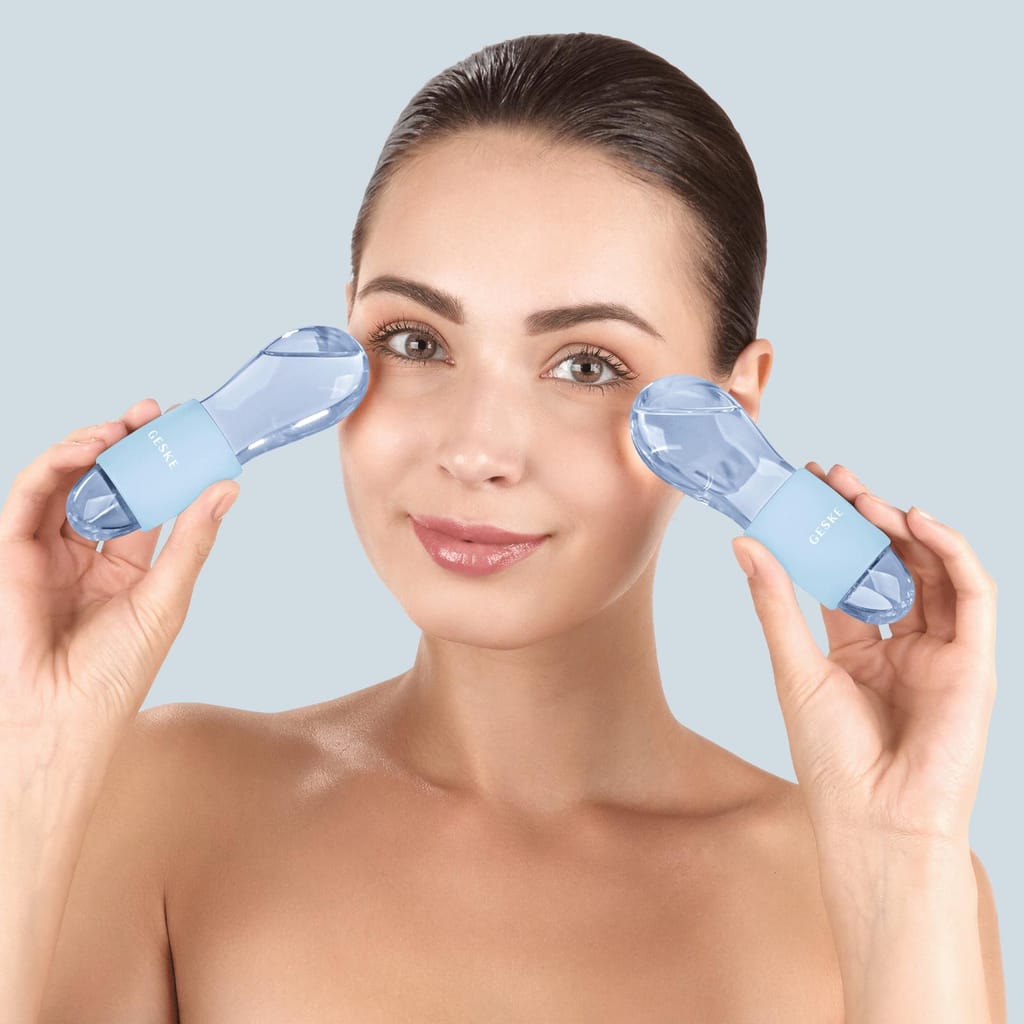 Фото товару: Подвійний масажер для очей GESKE Cool&Warm Duo Eye Massager 7в1 aquamarine № 3