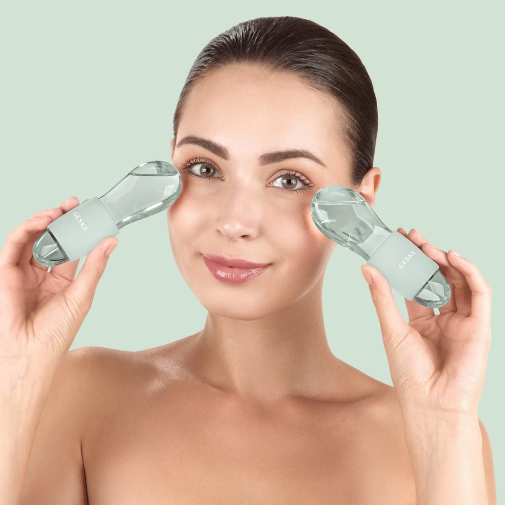 Фото товару: Подвійний масажер для очей GESKE Cool&Warm Duo Eye Massager 7в1 green № 3