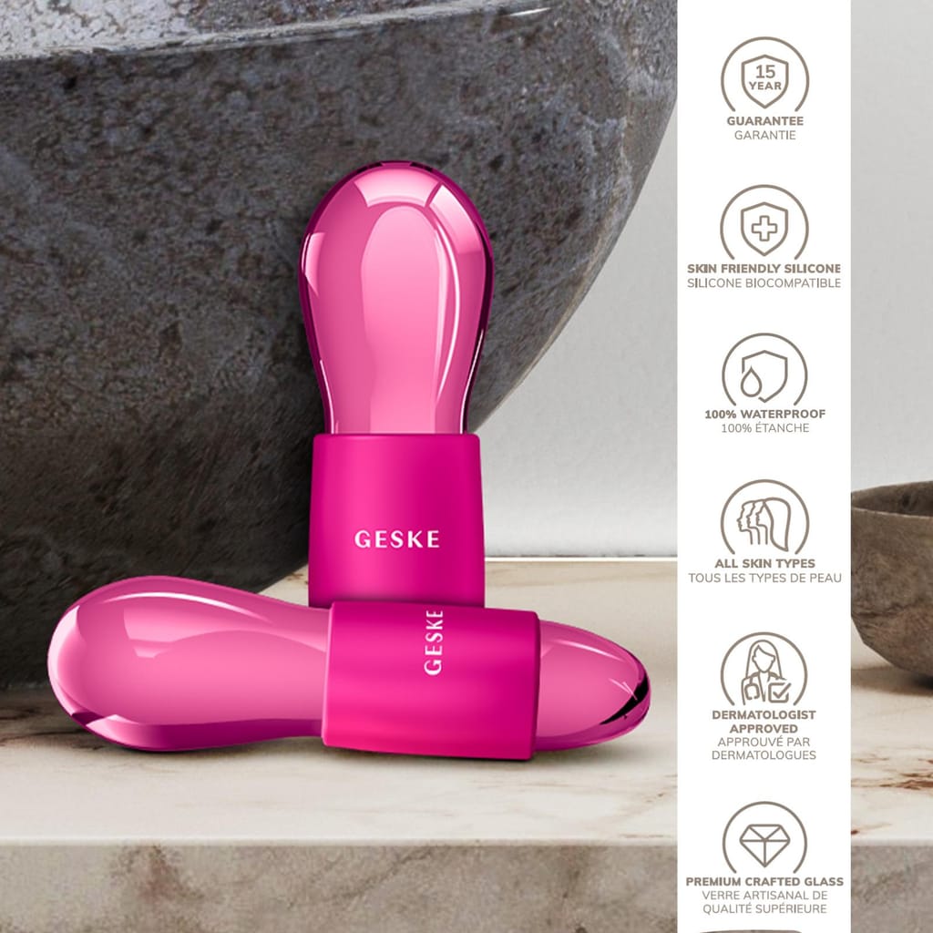 Фото товару: Подвійний масажер для очей GESKE Cool&Warm Duo Eye Massager 7в1 magenta № 2