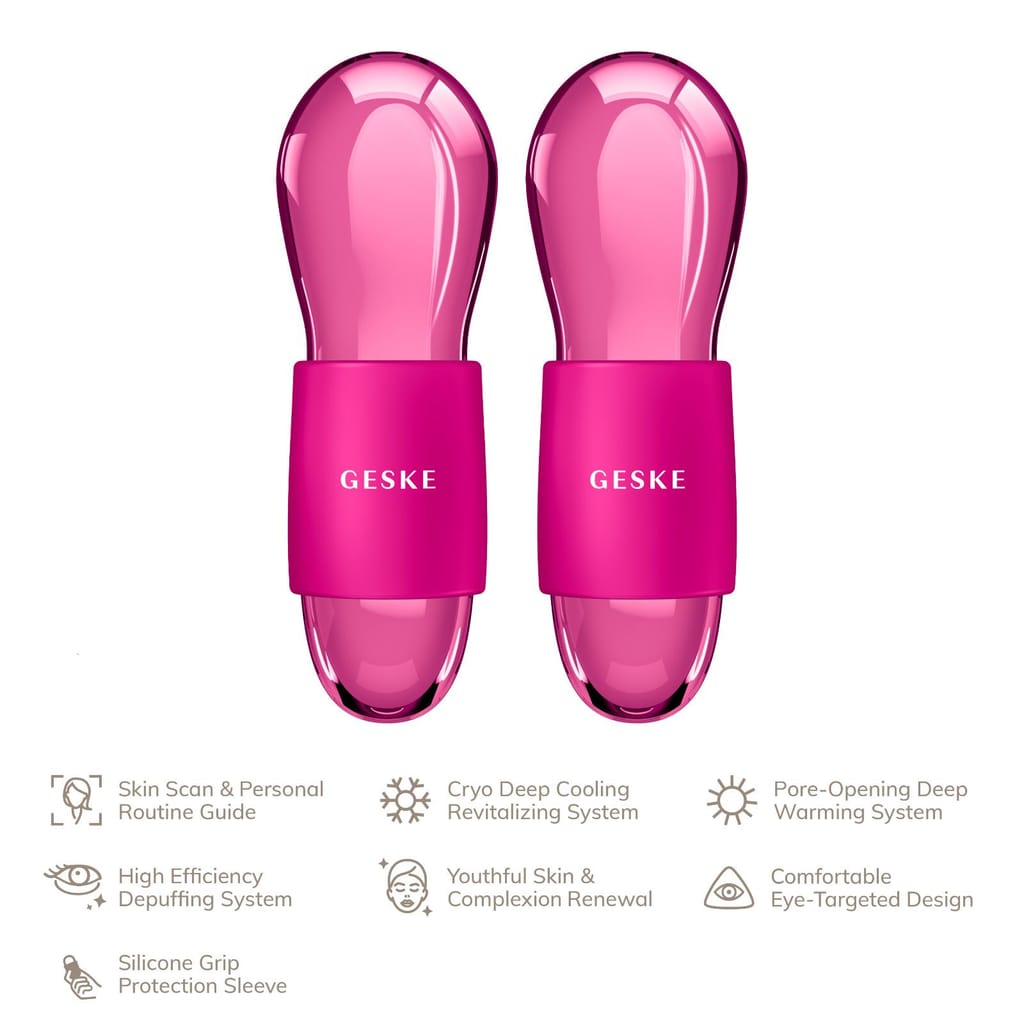 Фото товару: Подвійний масажер для очей GESKE Cool&Warm Duo Eye Massager 7в1 magenta № 1