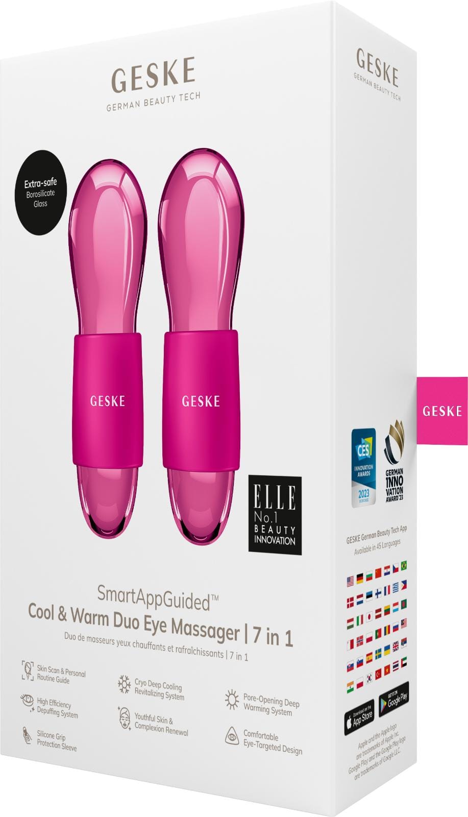 Фото товару: Подвійний масажер для очей GESKE Cool&Warm Duo Eye Massager 7в1 magenta № 7