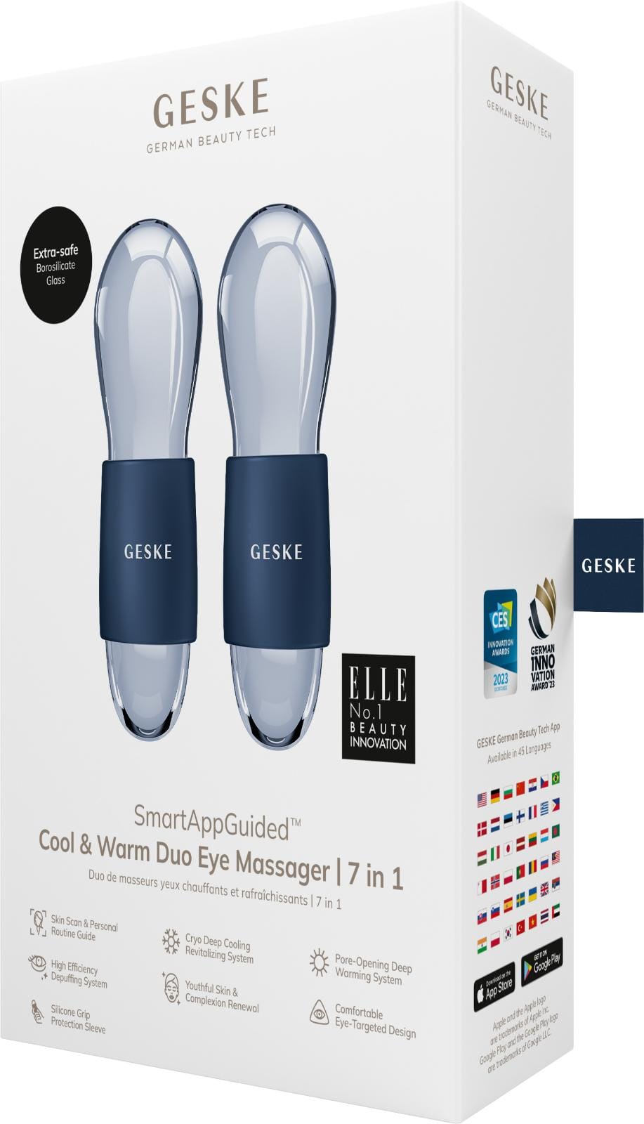 Фото товару: Подвійний масажер для очей GESKE Cool&Warm Duo Eye Massager 7в1 midnight № 7