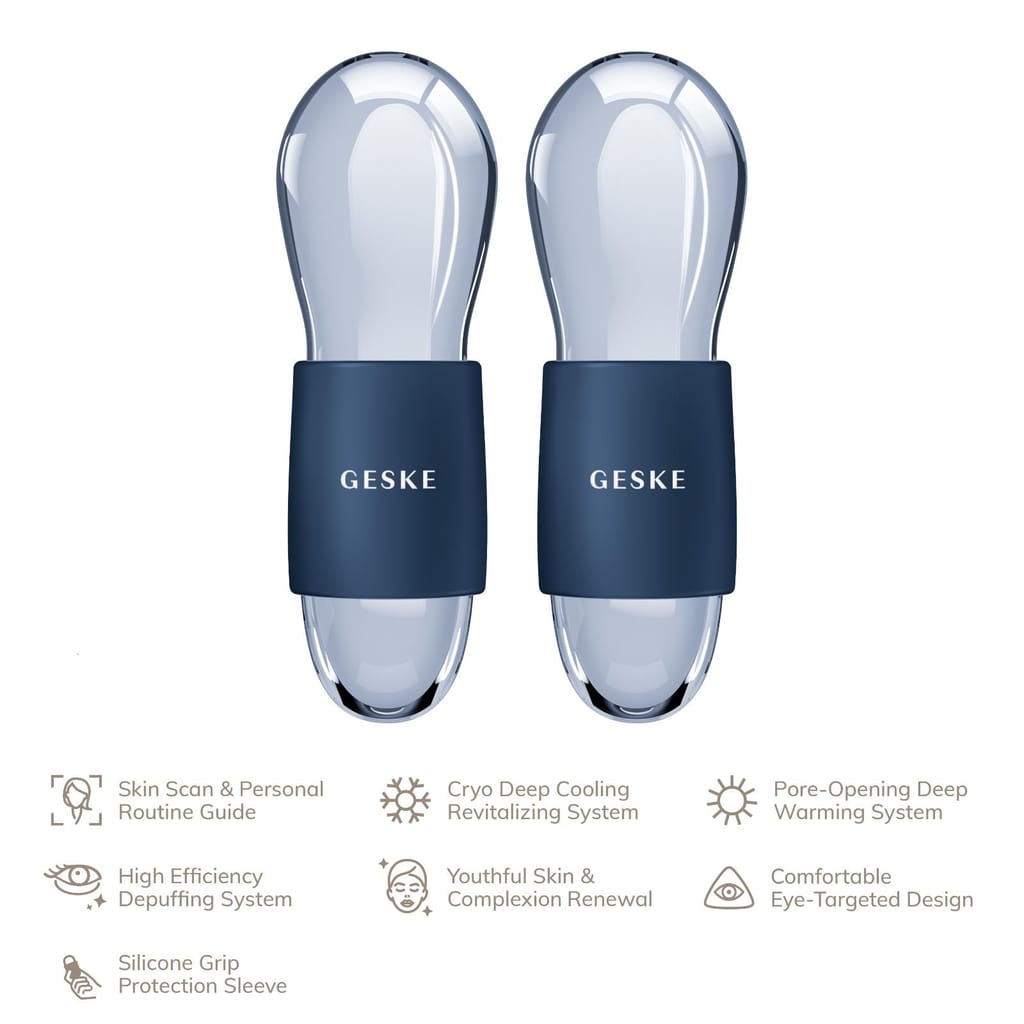 Фото товару: Подвійний масажер для очей GESKE Cool&Warm Duo Eye Massager 7в1 midnight № 1