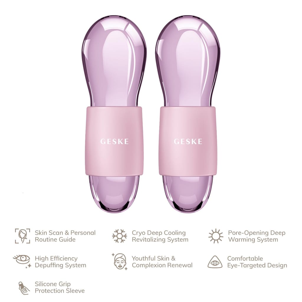 Фото товару: Подвійний масажер для очей GESKE Cool&Warm Duo Eye Massager 7в1 pink № 1