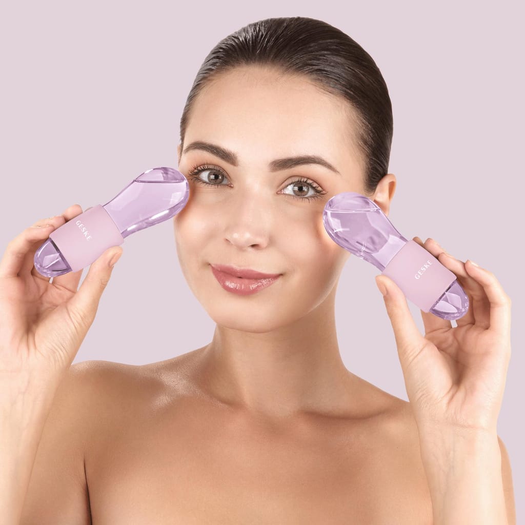 Фото товару: Подвійний масажер для очей GESKE Cool&Warm Duo Eye Massager 7в1 pink № 3