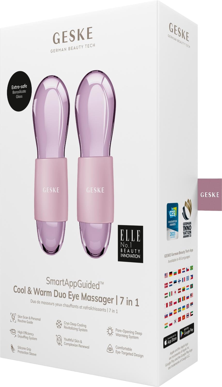 Фото товару: Подвійний масажер для очей GESKE Cool&Warm Duo Eye Massager 7в1 pink № 7