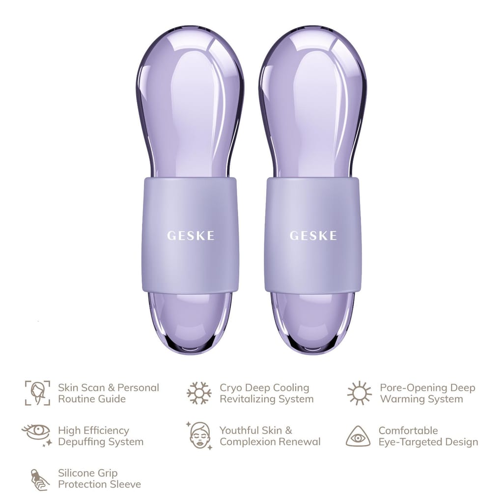 Фото товару: Подвійний масажер для очей GESKE Cool&Warm Duo Eye Massager 7в1 purple № 1