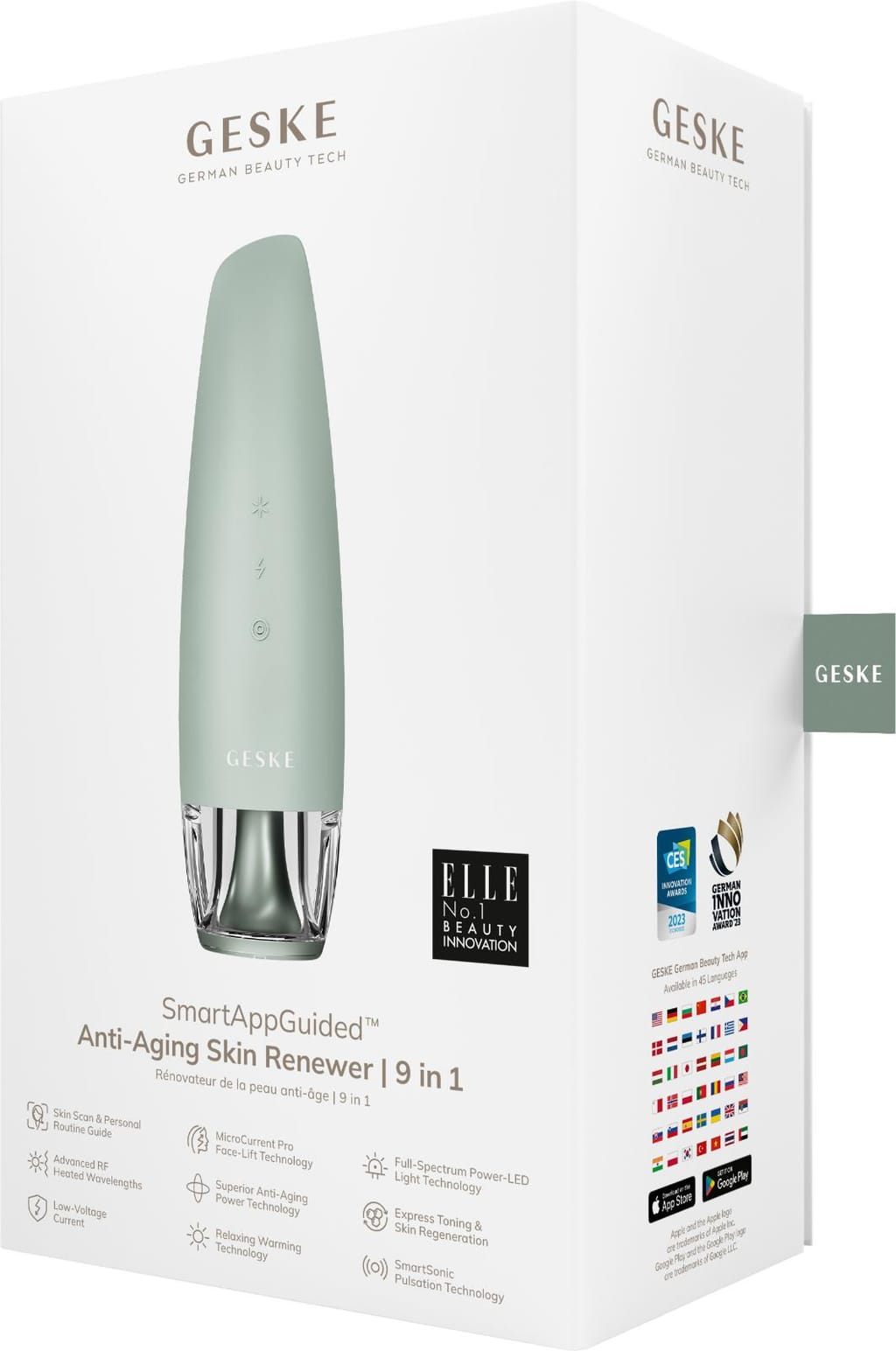 Фото товару: Антивіковий LED-випромінювач для відновлення шкіри обличчя GESKE Anti-Aging Skin Renewer 9в1 green № 7