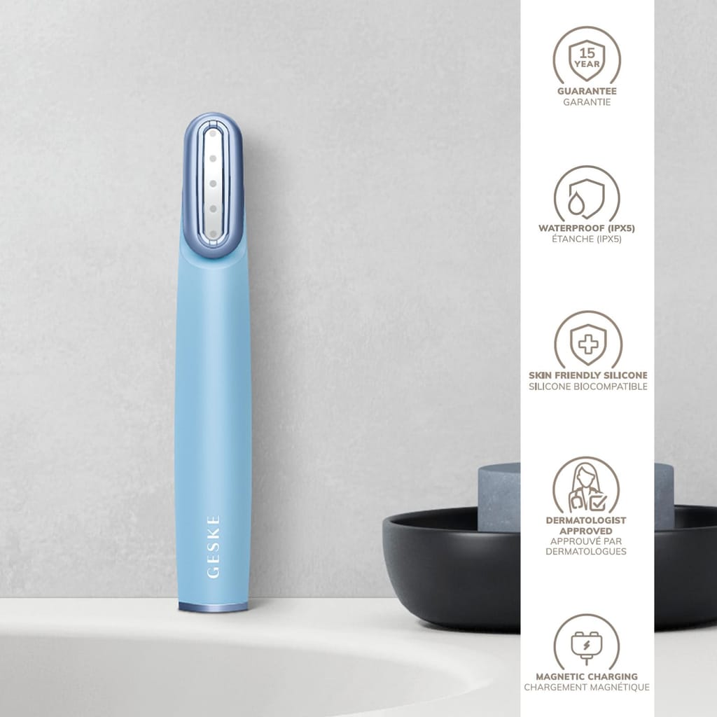 Фото товару: Пристрій для зміцнення і тонізації шкіри обличчя з поворотною головкою GESKE Skin Firming Wand 7в1 aquamarine № 2