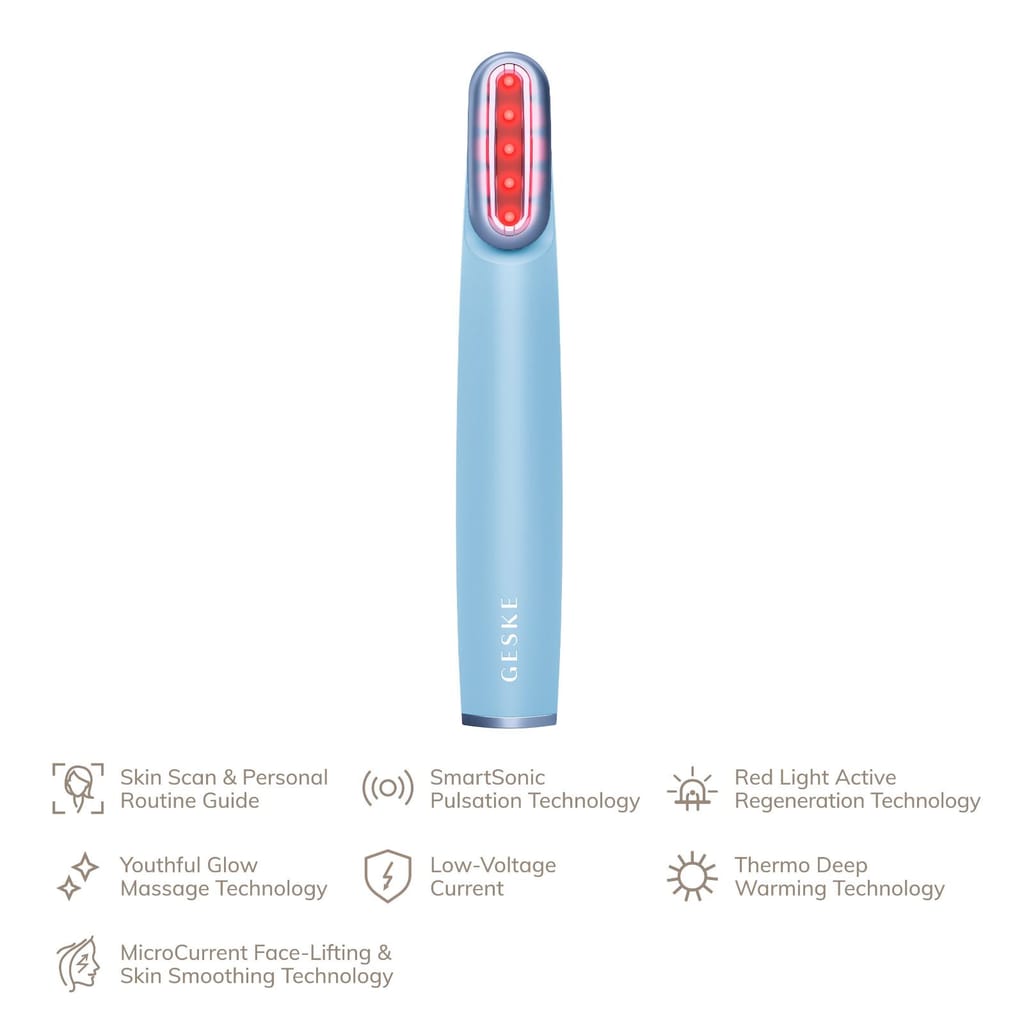 Фото товару: Пристрій для зміцнення і тонізації шкіри обличчя з поворотною головкою GESKE Skin Firming Wand 7в1 aquamarine № 1