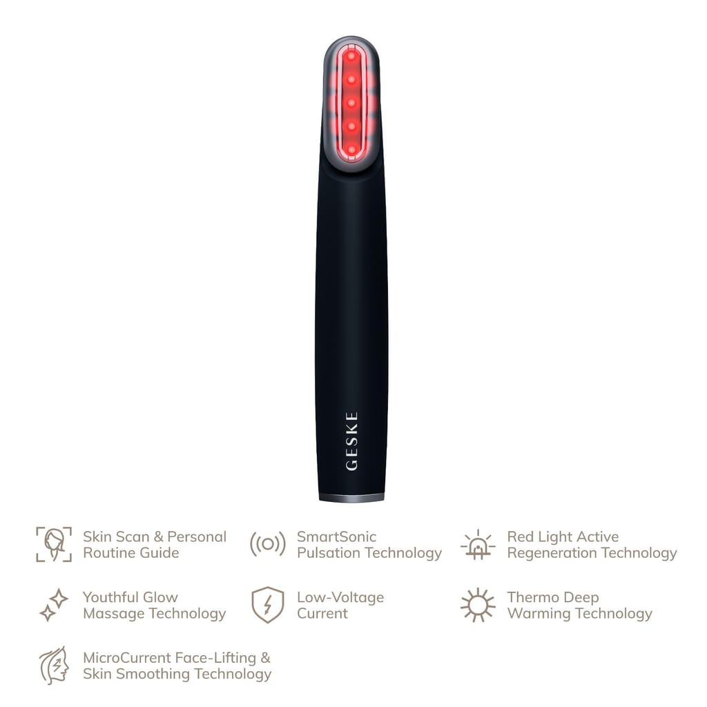 Фото товару: Пристрій для зміцнення і тонізації шкіри обличчя з поворотною головкою GESKE Skin Firming Wand 7в1 black № 1