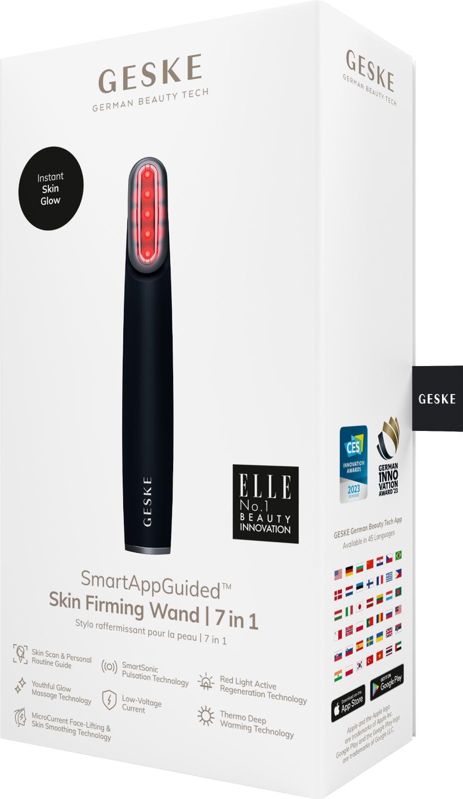 Фото товару: Пристрій для зміцнення і тонізації шкіри обличчя з поворотною головкою GESKE Skin Firming Wand 7в1 black № 7