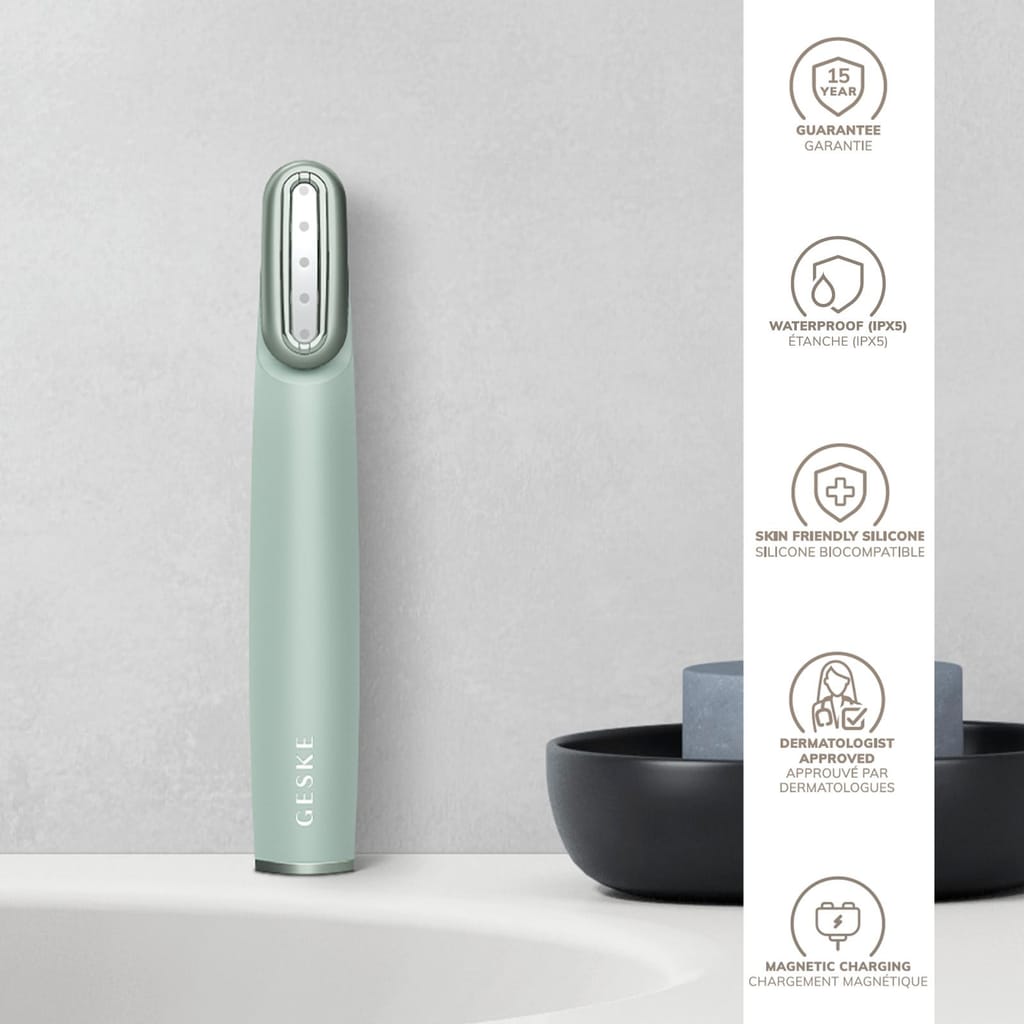 Фото товару: Пристрій для зміцнення і тонізації шкіри обличчя з поворотною головкою GESKE Skin Firming Wand 7в1 green № 2