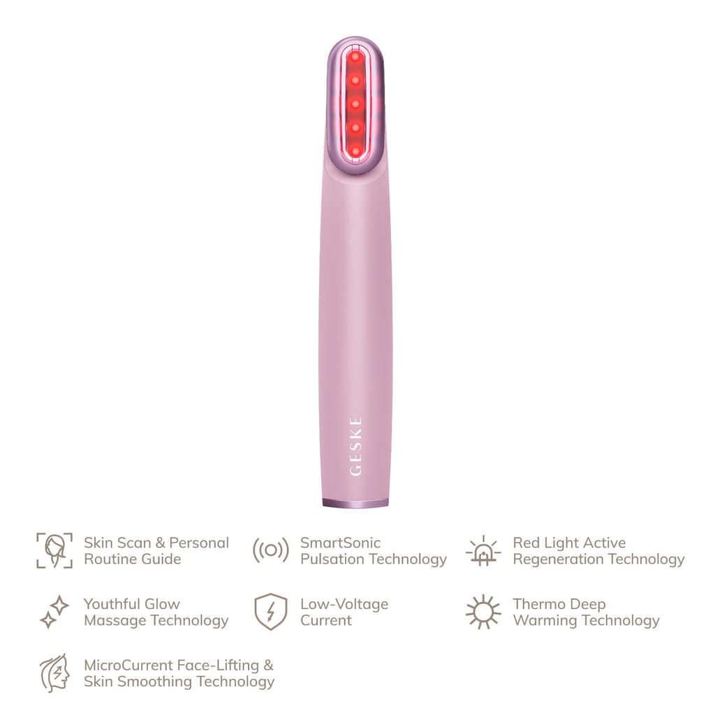 Фото товару: Пристрій для зміцнення і тонізації шкіри обличчя з поворотною головкою GESKE Skin Firming Wand 7в1 pink № 1