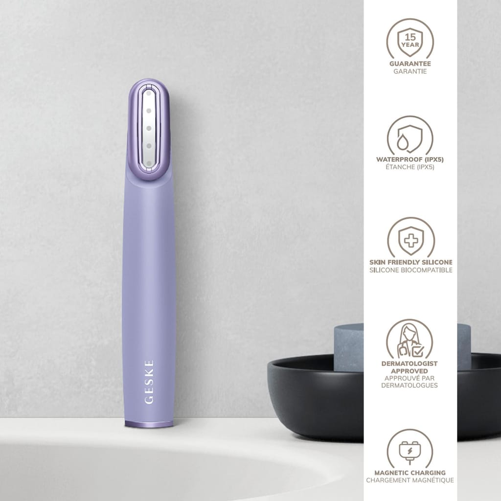 Фото товару: Пристрій для зміцнення і тонізації шкіри обличчя з поворотною головкою GESKE Skin Firming Wand 7в1 purple № 2