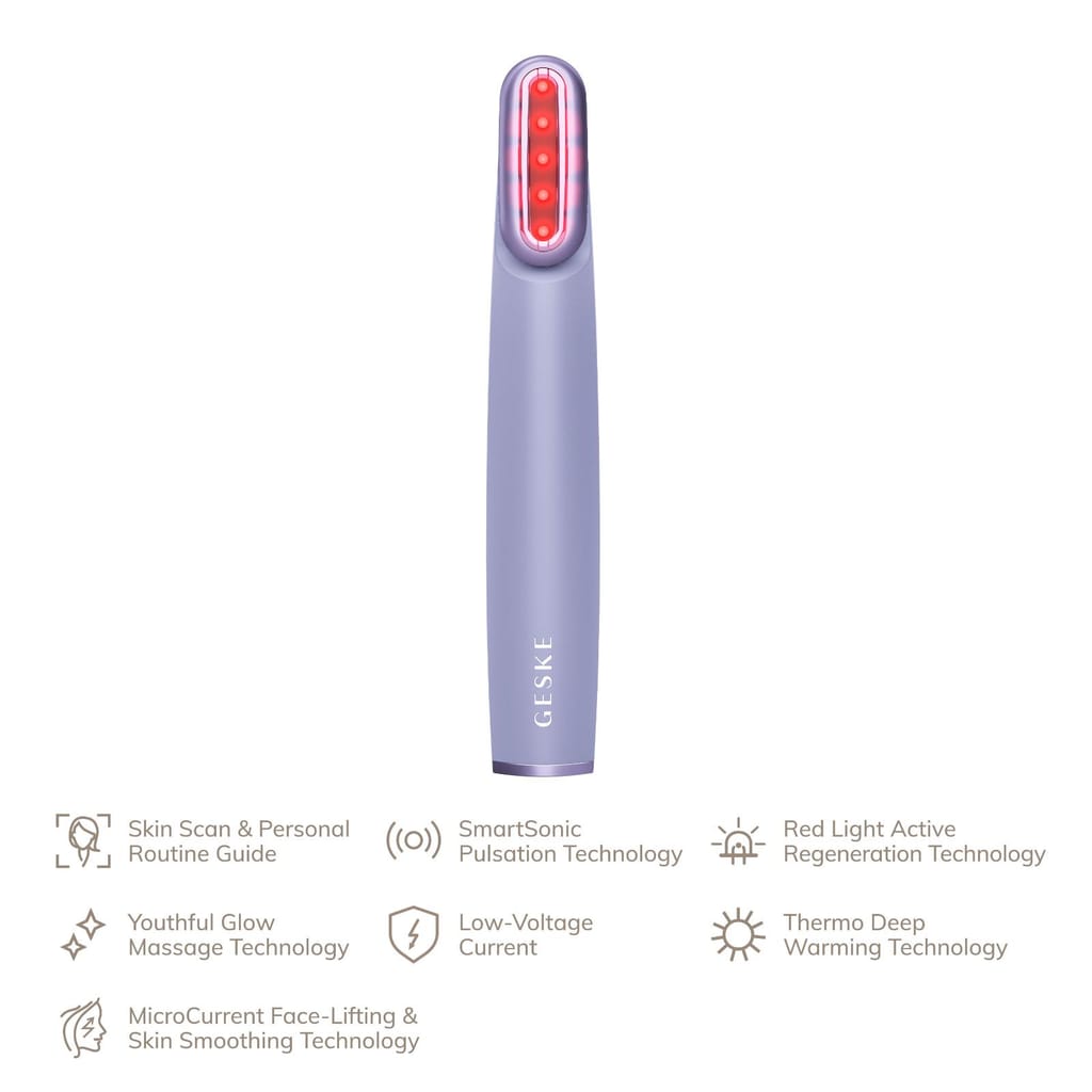Фото товару: Пристрій для зміцнення і тонізації шкіри обличчя з поворотною головкою GESKE Skin Firming Wand 7в1 purple № 1