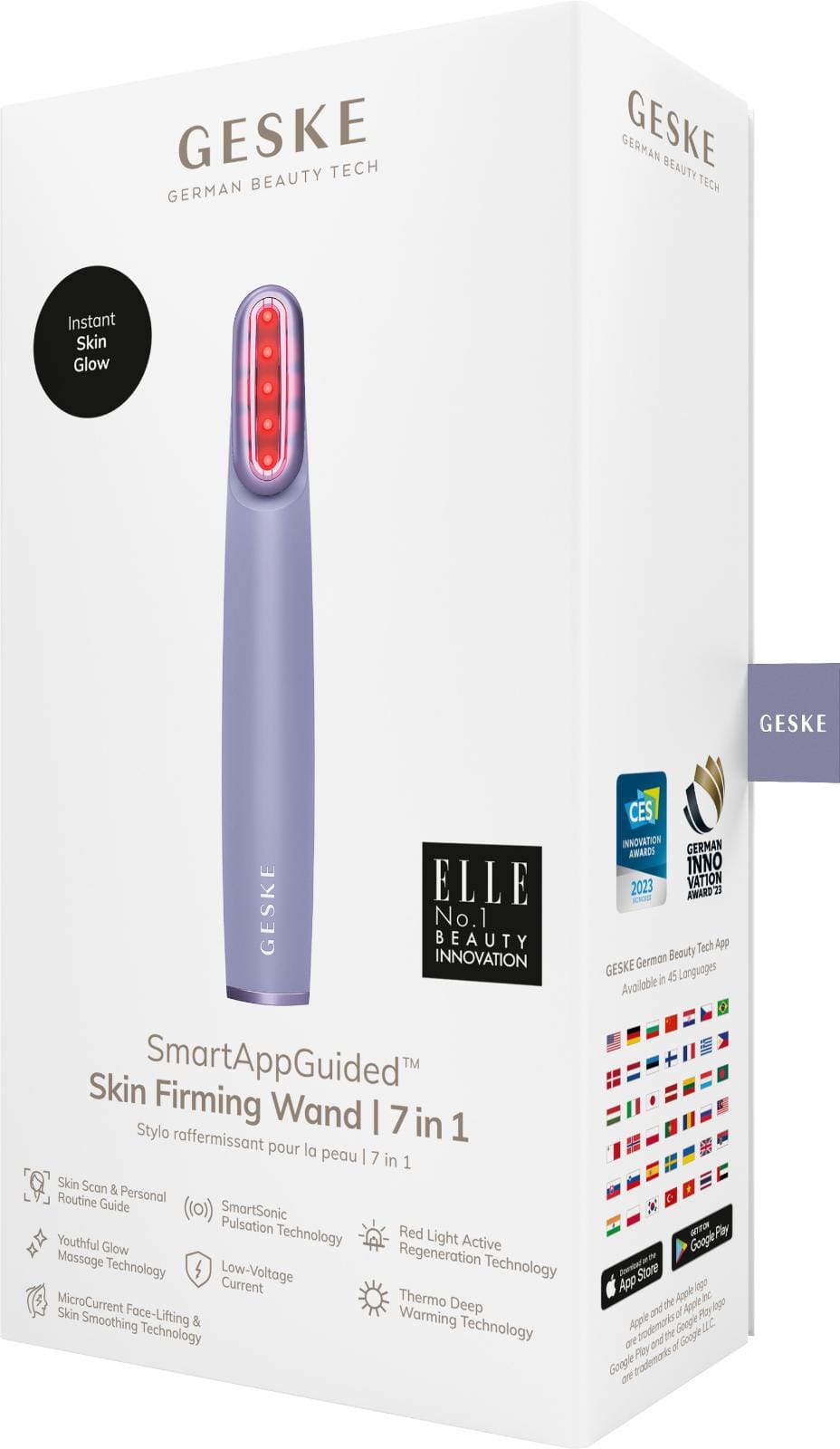 Фото товару: Пристрій для зміцнення і тонізації шкіри обличчя з поворотною головкою GESKE Skin Firming Wand 7в1 purple № 7