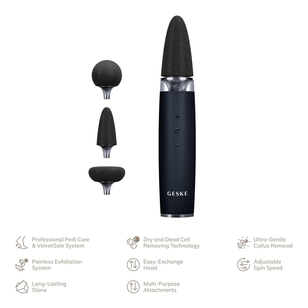 Фото товару: Шліфувальна пилка для стоп з додатковими насадками GESKE Electric Pumice Foot Smoothing Multi-Pen 8в1 black № 1