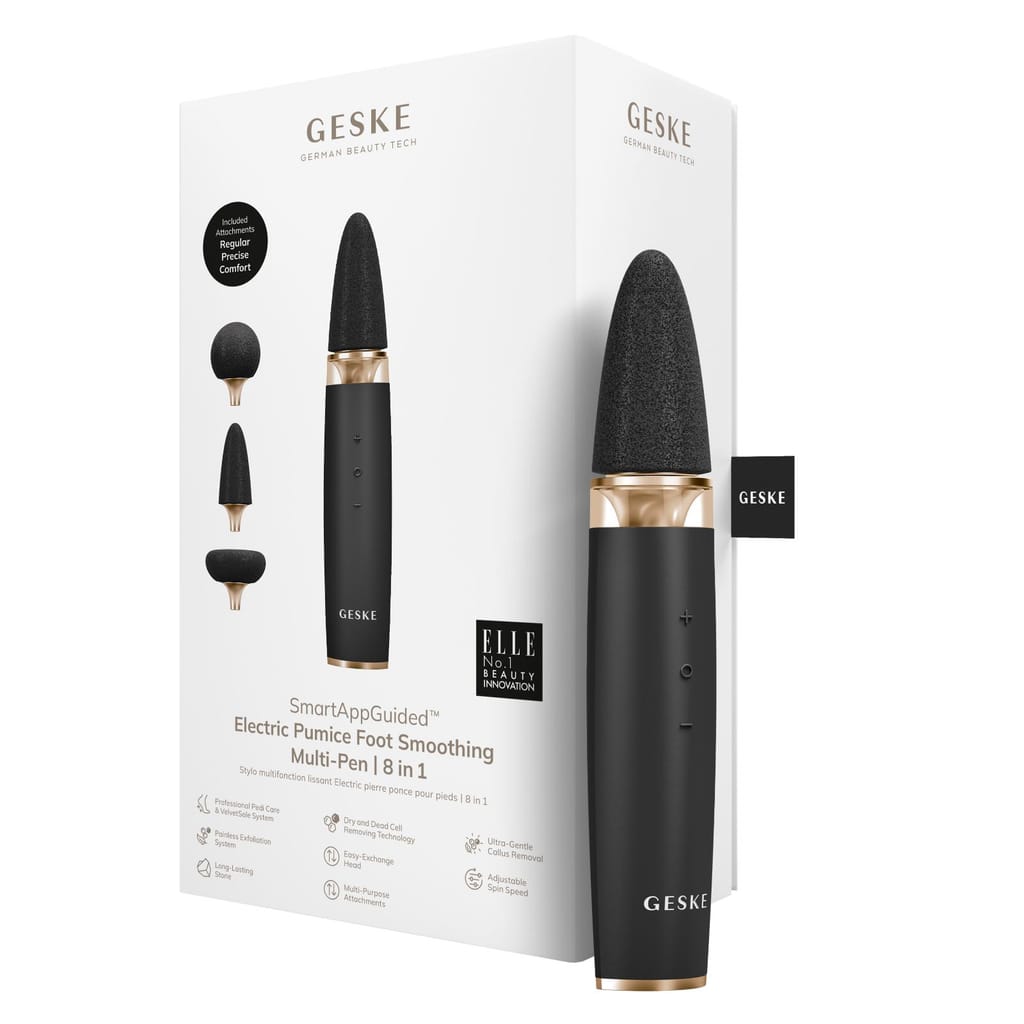 Фото товару: Шліфувальна пилка для стоп з додатковими насадками GESKE Electric Pumice Foot Smoothing Multi-Pen 8в1 gray № 0