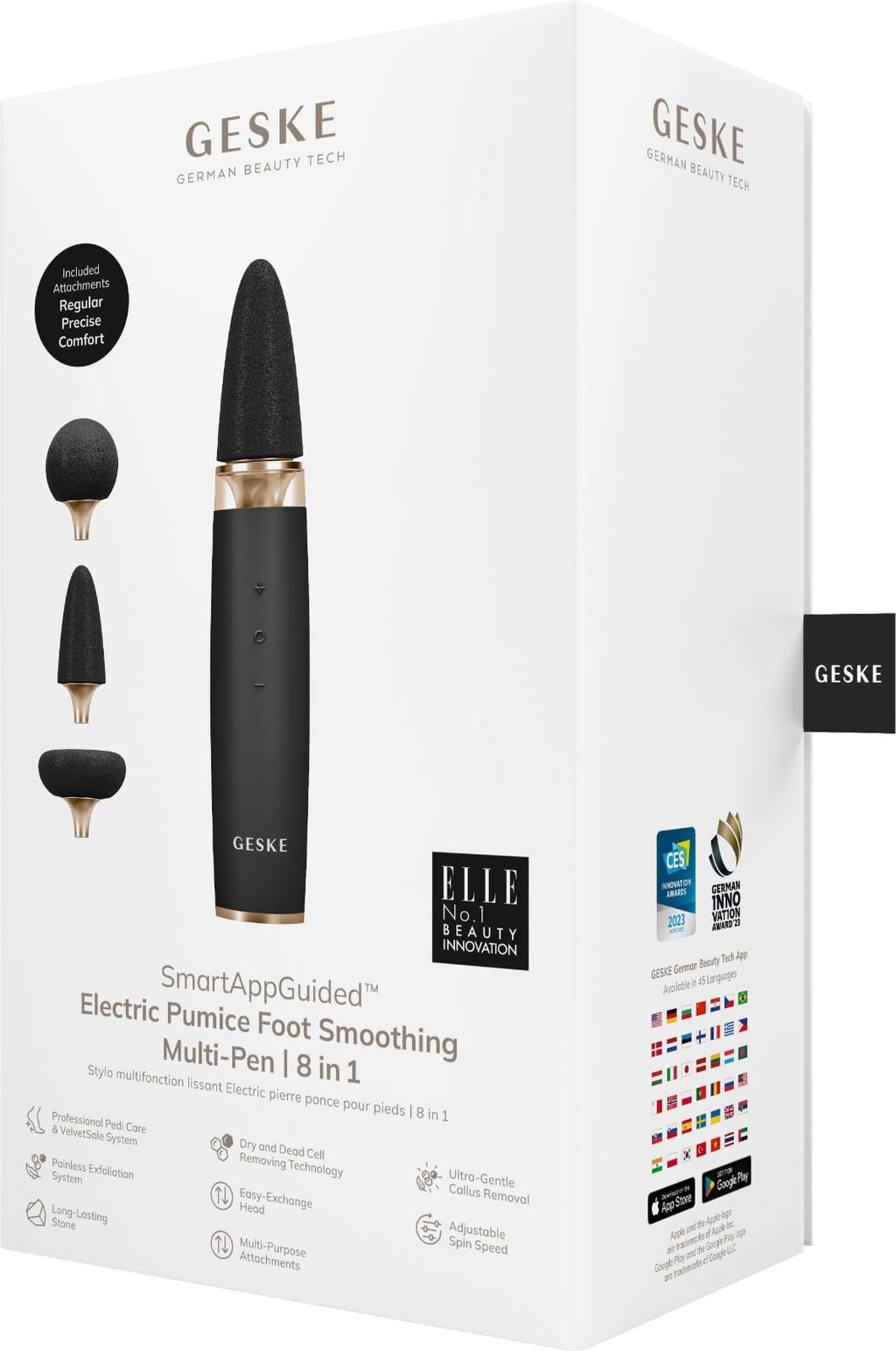 Фото товару: Шліфувальна пилка для стоп з додатковими насадками GESKE Electric Pumice Foot Smoothing Multi-Pen 8в1 gray № 6