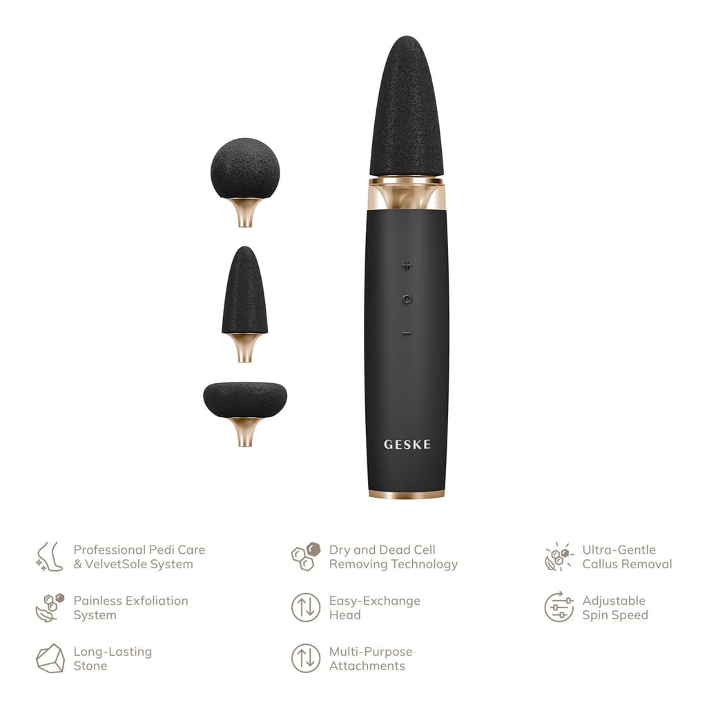 Фото товару: Шліфувальна пилка для стоп з додатковими насадками GESKE Electric Pumice Foot Smoothing Multi-Pen 8в1 gray № 1