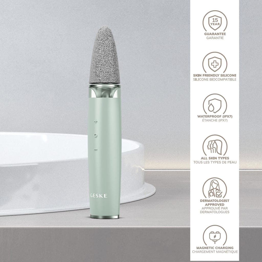 Фото товару: Шліфувальна пилка для стоп з додатковими насадками GESKE Electric Pumice Foot Smoothing Multi-Pen 8в1 green № 2