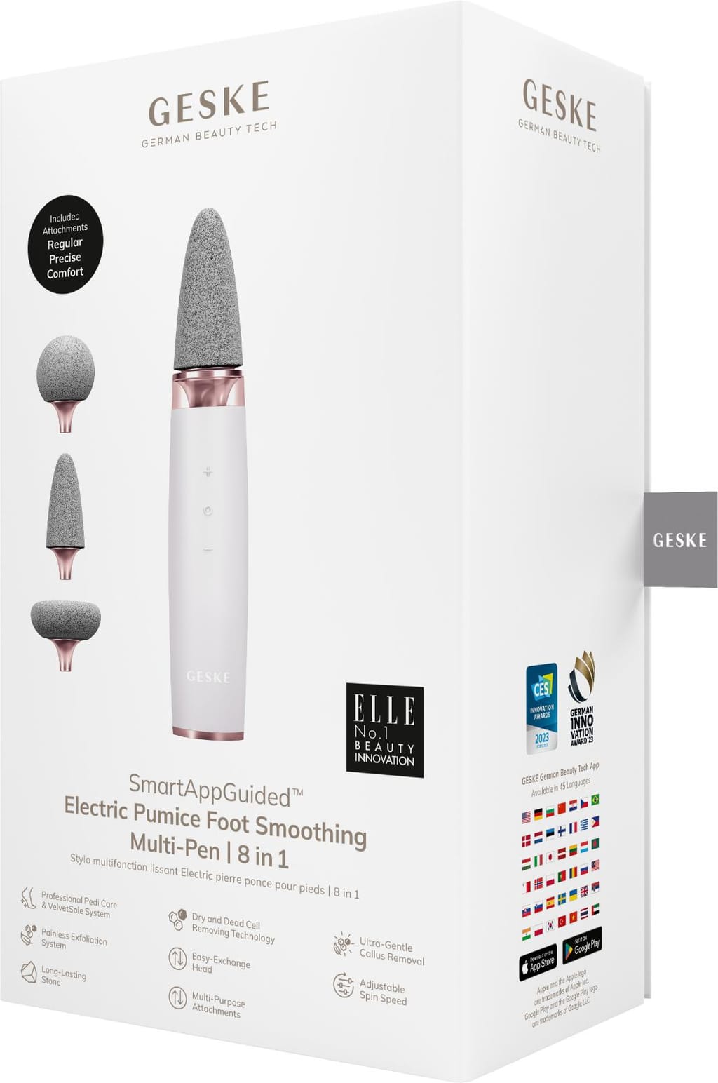 Фото товару: Шліфувальна пилка для стоп з додатковими насадками GESKE Electric Pumice Foot Smoothing Multi-Pen 8в1 starlight № 6