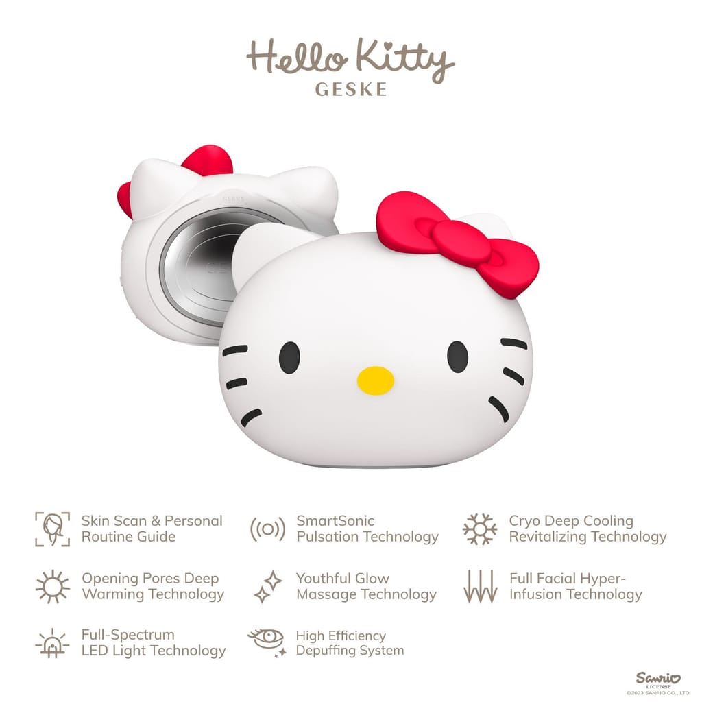 Фото товару: Ультразвукова маска тепло та холод GESKE Sonic Warm&Cool Mask 8в1 у формі голови кота by Hello Kitty № 1