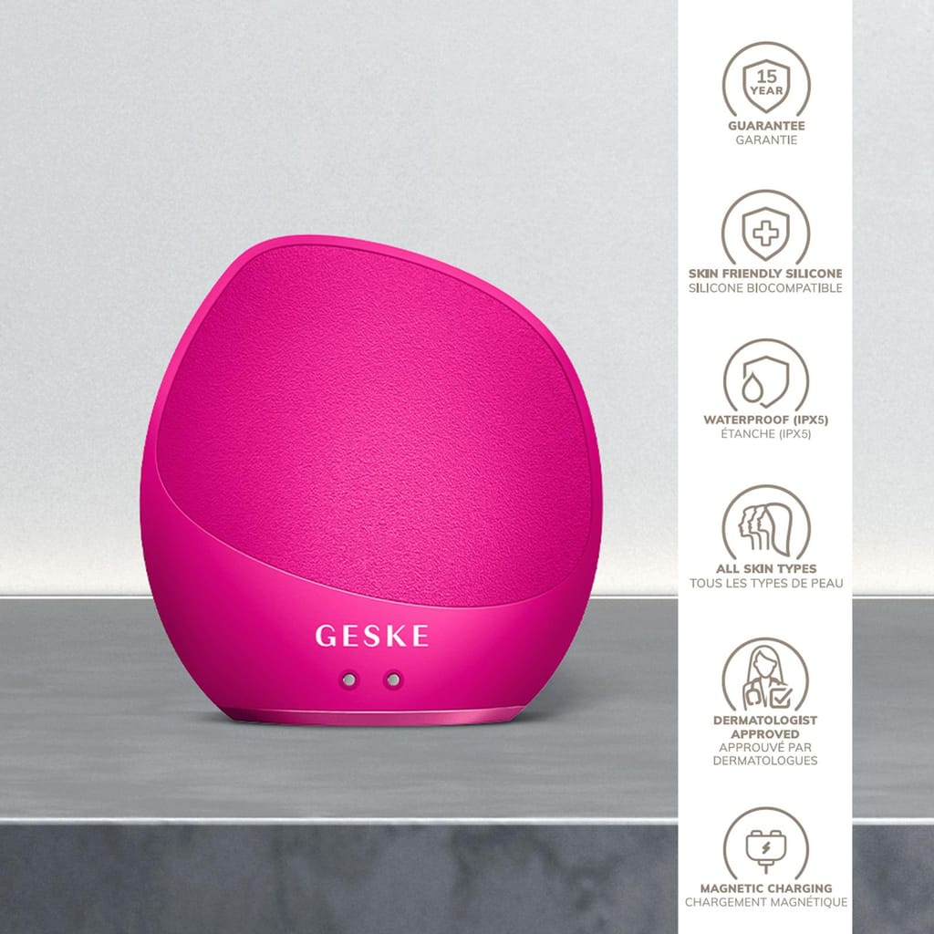 Фото товару: Ультразвукова щітка для тіла та інтенсивний пілінг GESKE Sonic Body Brush&Intensive Exfoliator 7в1 magenta № 2