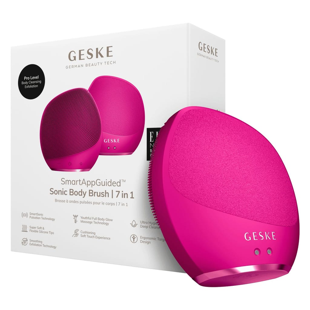 Фото товару: Ультразвукова щітка для тіла та інтенсивний пілінг GESKE Sonic Body Brush&Intensive Exfoliator 7в1 magenta № 0
