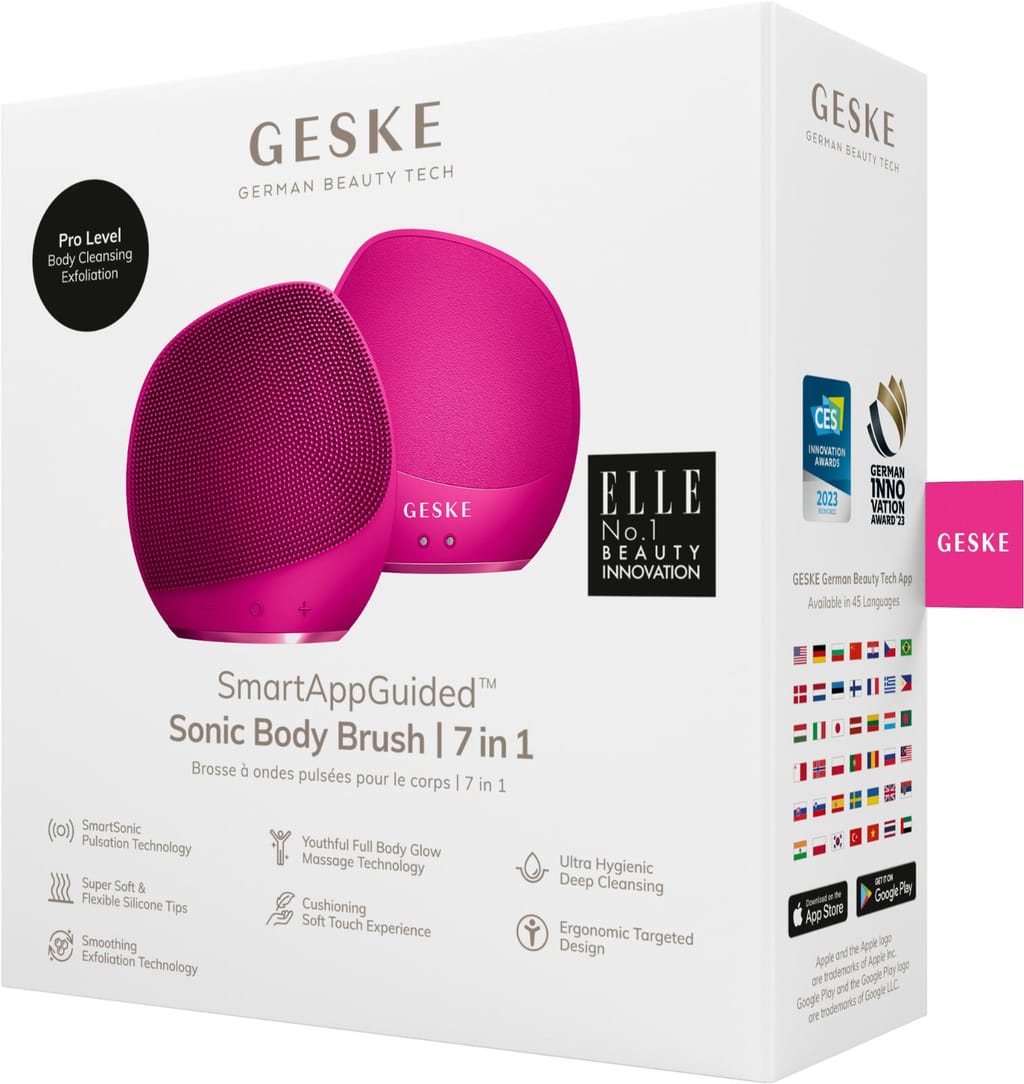 Фото товару: Ультразвукова щітка для тіла та інтенсивний пілінг GESKE Sonic Body Brush&Intensive Exfoliator 7в1 magenta № 7