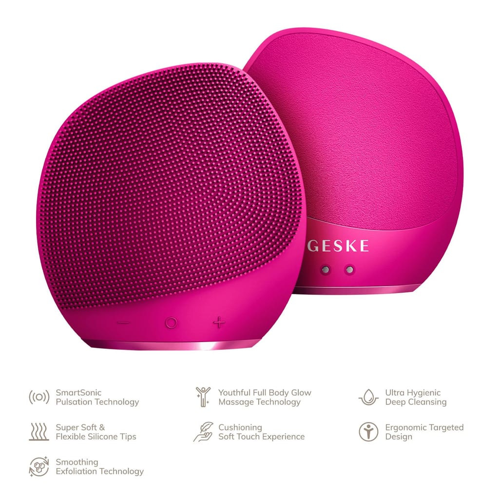 Фото товару: Ультразвукова щітка для тіла та інтенсивний пілінг GESKE Sonic Body Brush&Intensive Exfoliator 7в1 magenta № 1