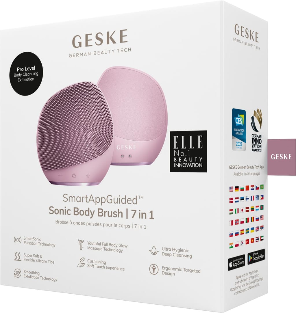 Фото товару: Ультразвукова щітка для тіла та інтенсивний пілінг GESKE Sonic Body Brush&Intensive Exfoliator 7в1 pink № 7