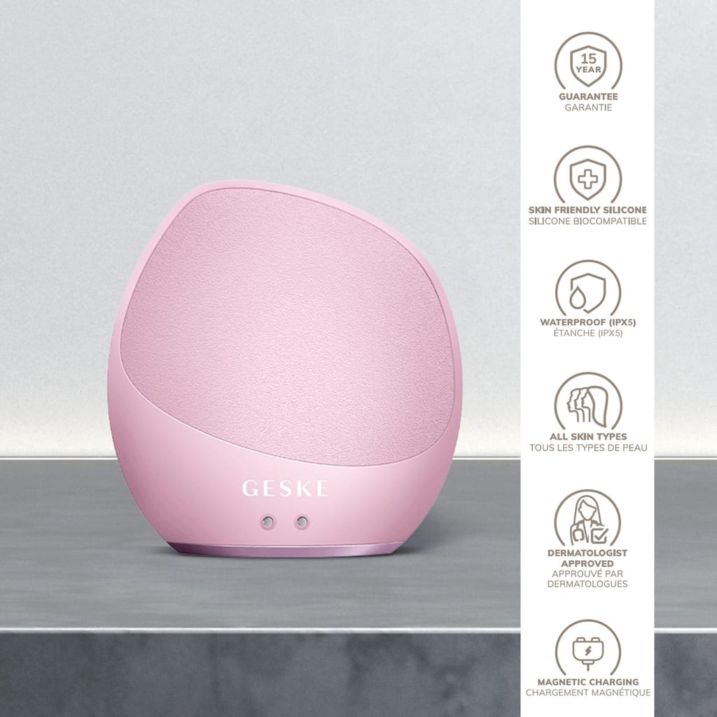 Фото товару: Ультразвукова щітка для тіла та інтенсивний пілінг GESKE Sonic Body Brush&Intensive Exfoliator 7в1 pink № 2