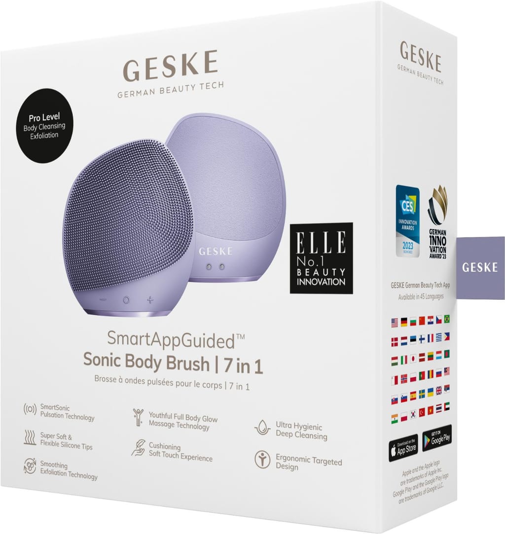 Фото товару: Ультразвукова щітка для тіла та інтенсивний пілінг GESKE Sonic Body Brush&Intensive Exfoliator 7в1 purple № 7