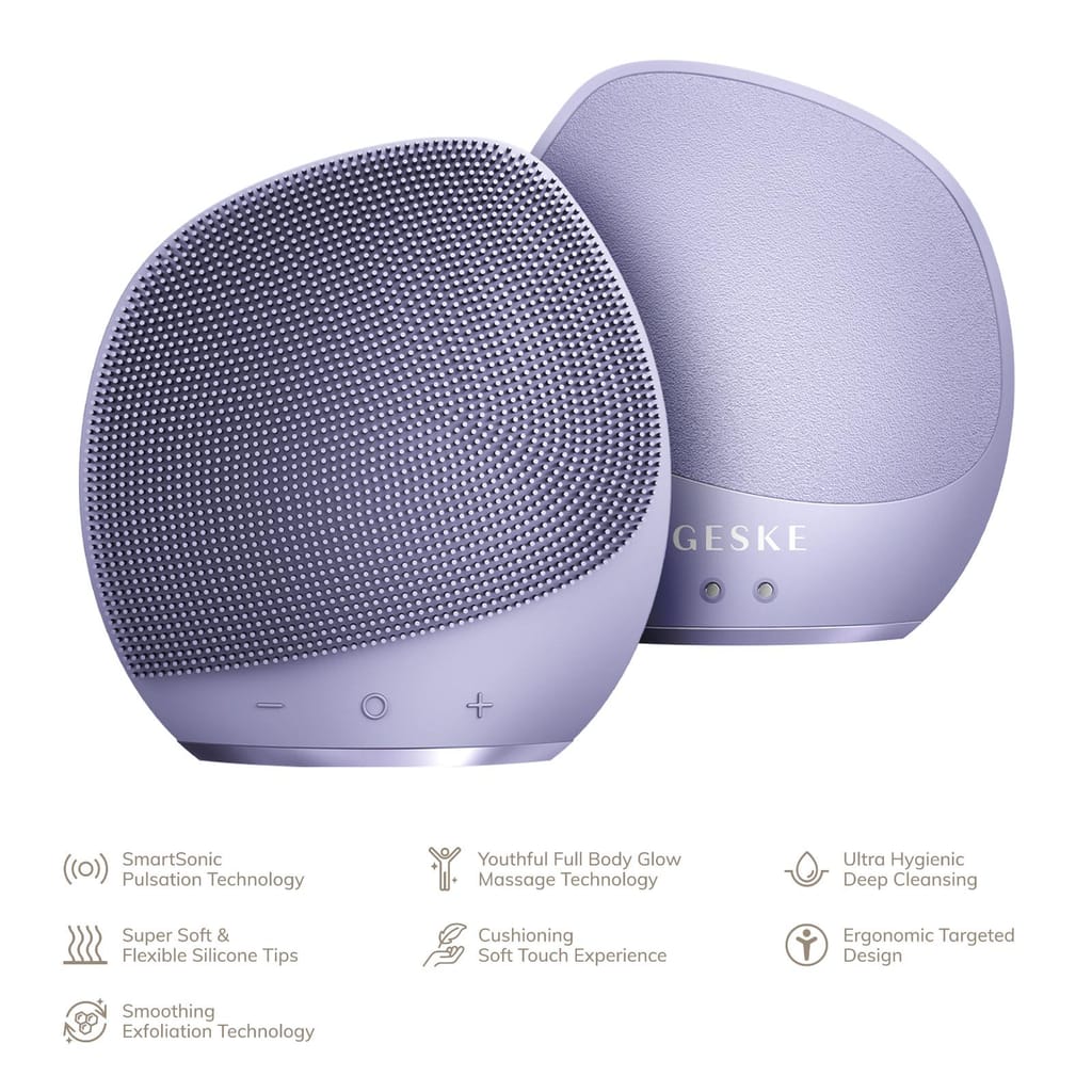 Фото товару: Ультразвукова щітка для тіла та інтенсивний пілінг GESKE Sonic Body Brush&Intensive Exfoliator 7в1 purple № 1