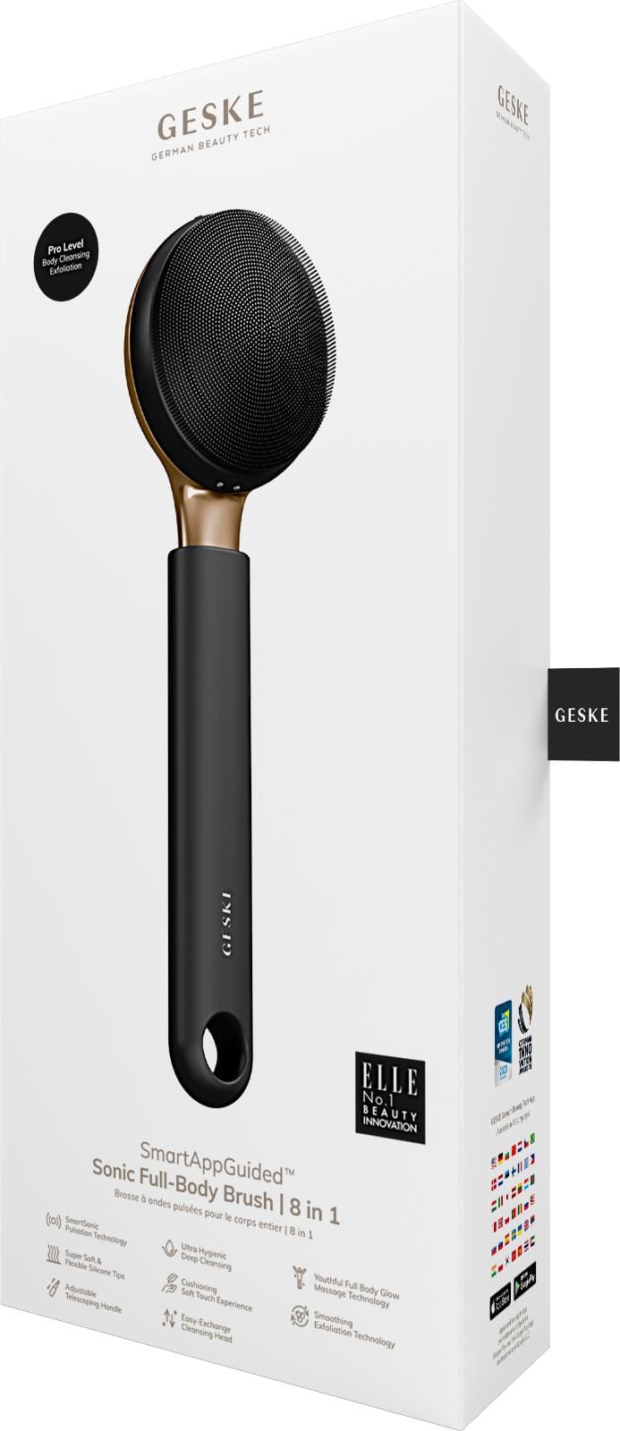 Фото товару: Ультразвукова щітка для всього тіла GESKE Sonic Full-Body Brush&Intensive Exfoliator 8в1 gray № 7